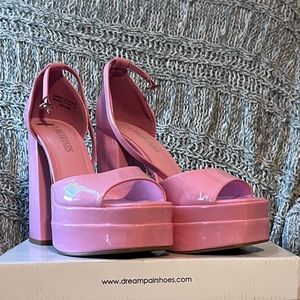 Pink Platform Chunky Heels sz:9